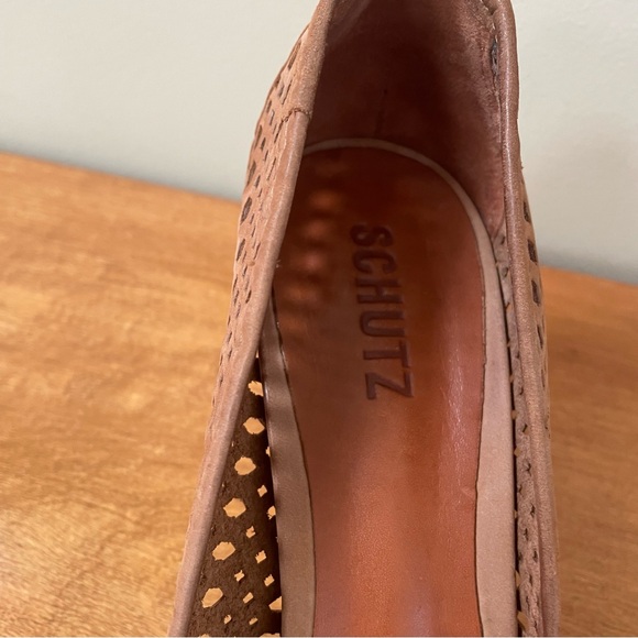 SCHUTZ Tan Brown Neutral Perforated Heels - Picture 4 of 9